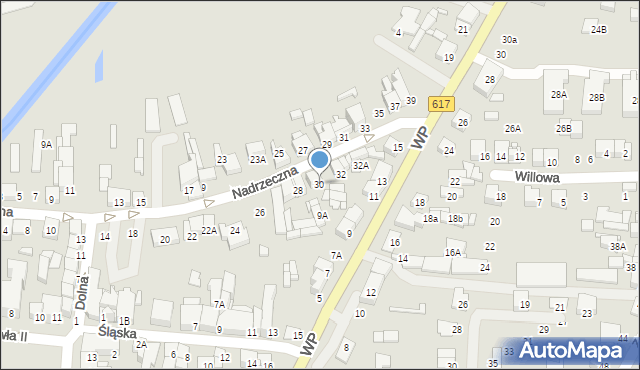 Ciechanów, Nadrzeczna, 30, mapa Ciechanów