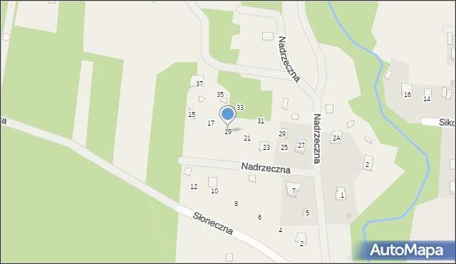 Cieksyn, Nadrzeczna, 19, mapa Cieksyn