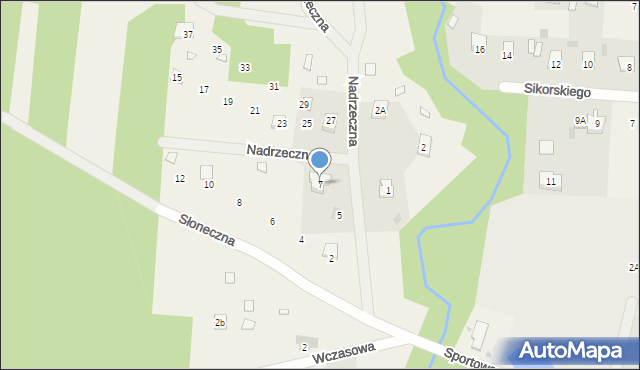 Cieksyn, Nadrzeczna, 7, mapa Cieksyn