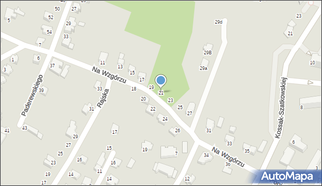 Cieszyn, Na Wzgórzu, 21, mapa Cieszyna