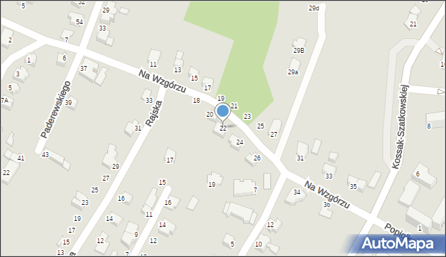 Cieszyn, Na Wzgórzu, 22, mapa Cieszyna