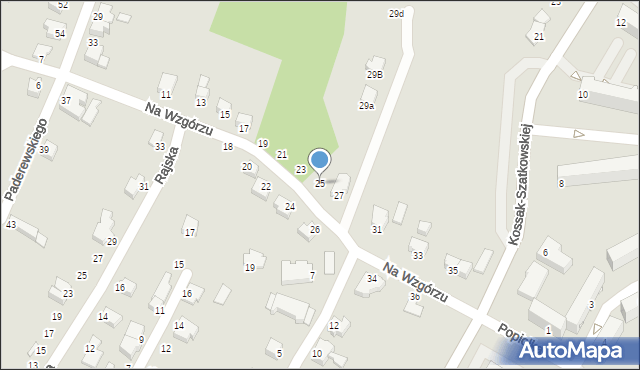 Cieszyn, Na Wzgórzu, 25, mapa Cieszyna