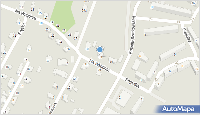 Cieszyn, Na Wzgórzu, 33, mapa Cieszyna