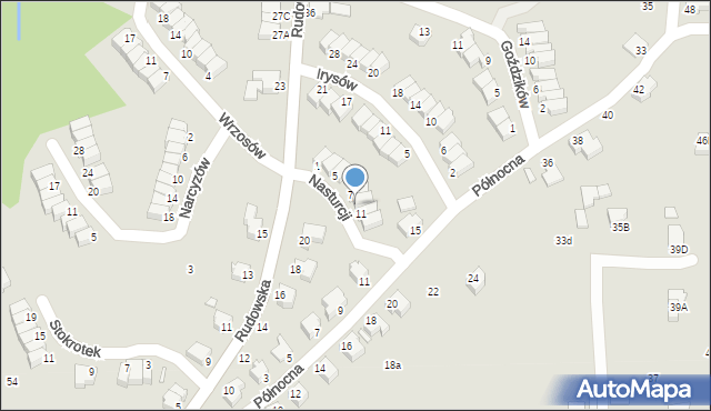 Cieszyn, Nasturcji, 9, mapa Cieszyna