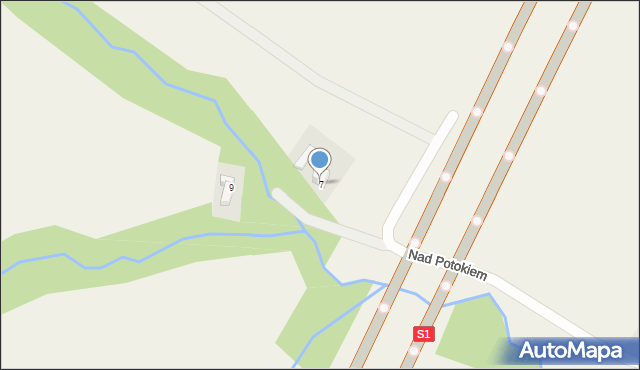 Cisiec, Nad Potokiem, 7, mapa Cisiec
