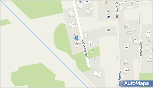 Czarny Las, Nad Potokiem, 10, mapa Czarny Las