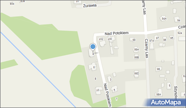 Czarny Las, Nad Potokiem, 4, mapa Czarny Las