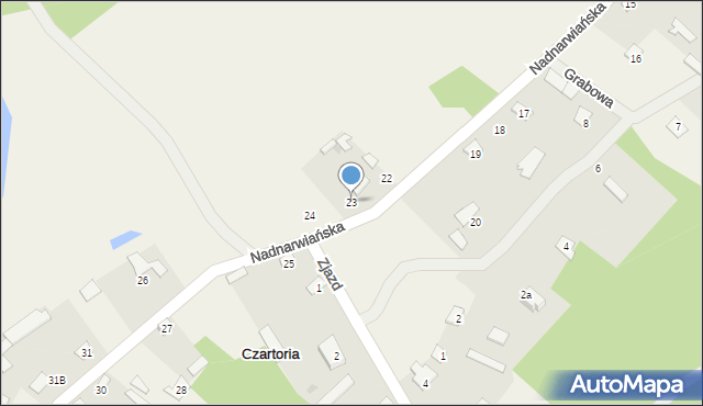 Czartoria, Nadnarwiańska, 23, mapa Czartoria