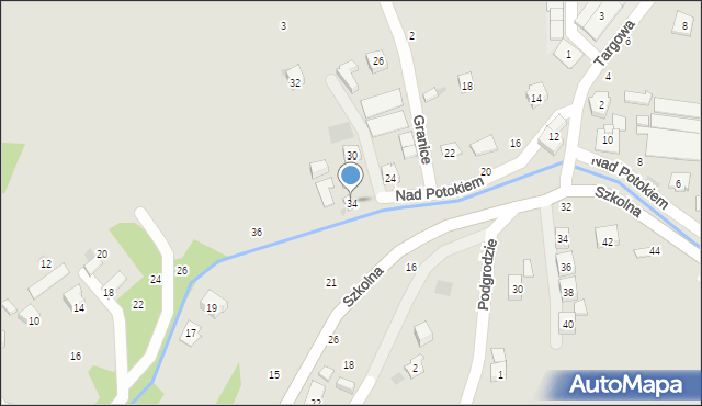 Czchów, Nad Potokiem, 34, mapa Czchów