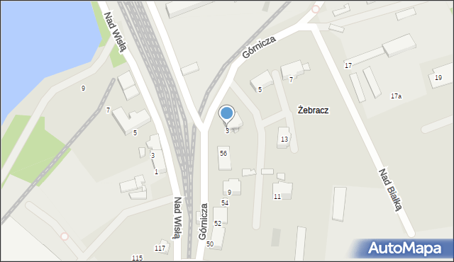 Czechowice-Dziedzice, Nad Białką, 3, mapa Czechowic-Dziedzic