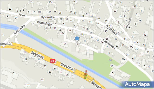 Czeladź, Nadrzeczna, 3, mapa Czeladź