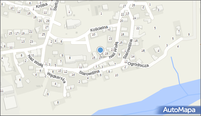 Czernichów, Nad Wisłą, 17, mapa Czernichów