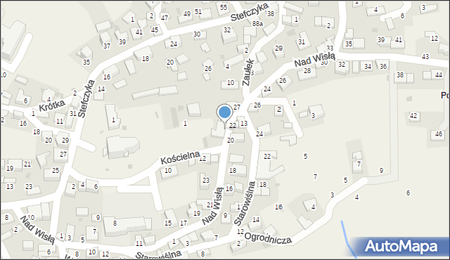 Czernichów, Nad Wisłą, 25, mapa Czernichów