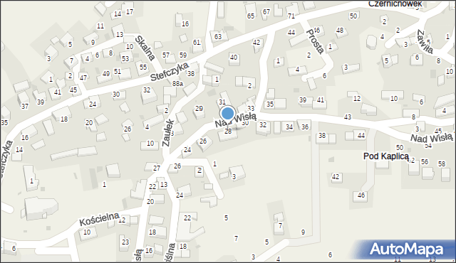 Czernichów, Nad Wisłą, 28, mapa Czernichów