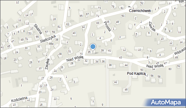 Czernichów, Nad Wisłą, 37, mapa Czernichów