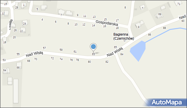 Czernichów, Nad Wisłą, 63, mapa Czernichów