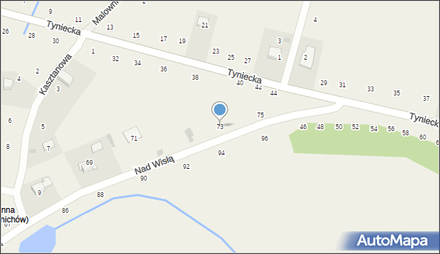Czernichów, Nad Wisłą, 73, mapa Czernichów