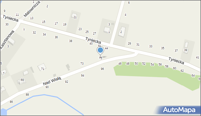 Czernichów, Nad Wisłą, 75, mapa Czernichów