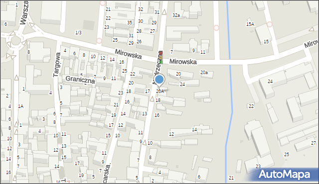 Częstochowa, Nadrzeczna, 20A, mapa Częstochowy