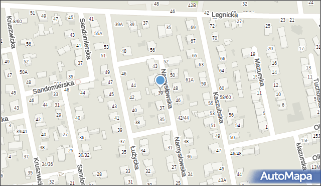 Częstochowa, Namysłowska, 39, mapa Częstochowy