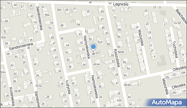 Częstochowa, Namysłowska, 46, mapa Częstochowy