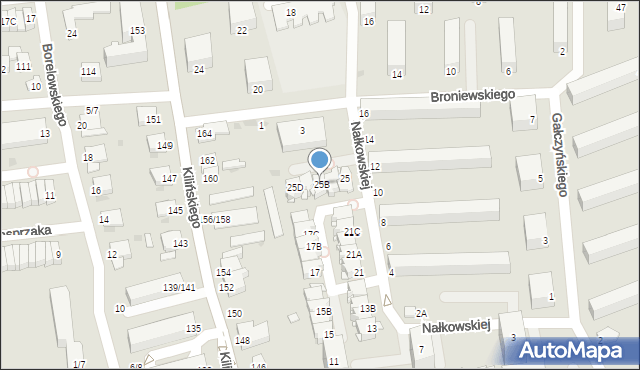 Częstochowa, Nałkowskiej Zofii, 25B, mapa Częstochowy