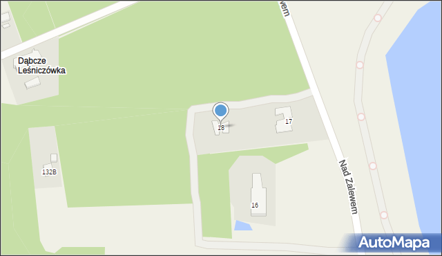 Dąbcze, Nad Zalewem, 18, mapa Dąbcze