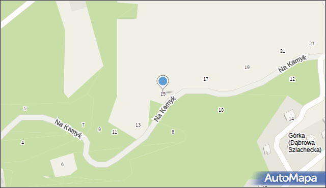 Dąbrowa Szlachecka, Na Kamyk, 15, mapa Dąbrowa Szlachecka