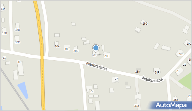 Dąbrowa Tarnowska, Nadbrzeżna, 28B, mapa Dąbrowa Tarnowska