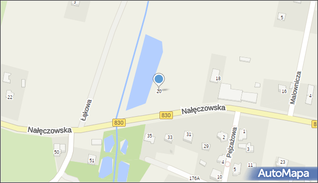 Dąbrowica, Nałęczowska, 20, mapa Dąbrowica