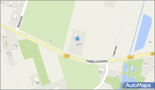Dąbrowica, Nałęczowska, 22, mapa Dąbrowica