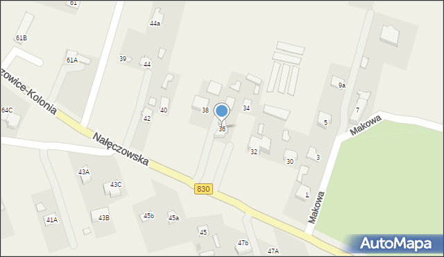 Dąbrowica, Nałęczowska, 36, mapa Dąbrowica