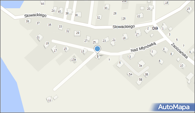 Dankowice, Nad Młynówką, 9, mapa Dankowice