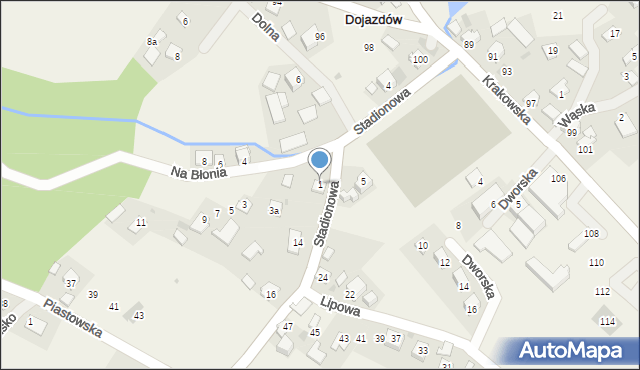 Dojazdów, Na Błonia, 1, mapa Dojazdów