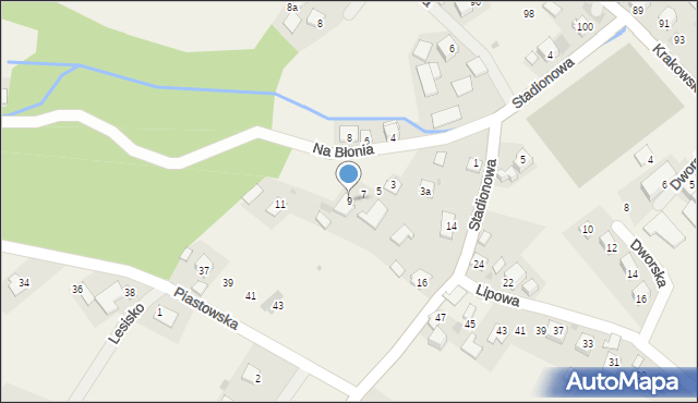 Dojazdów, Na Błonia, 9, mapa Dojazdów
