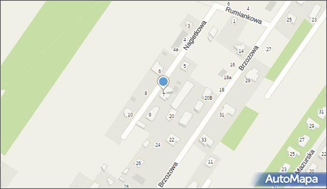 Dosin, Nagietkowa, 7, mapa Dosin