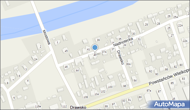 Drawsko, Nadnotecka, 40, mapa Drawsko