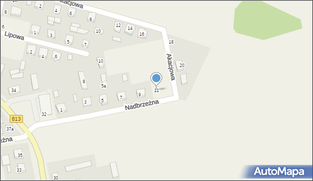 Drelów, Nadbrzeżna, 11, mapa Drelów