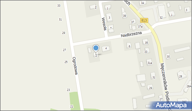 Drelów, Nadbrzeżna, 2, mapa Drelów