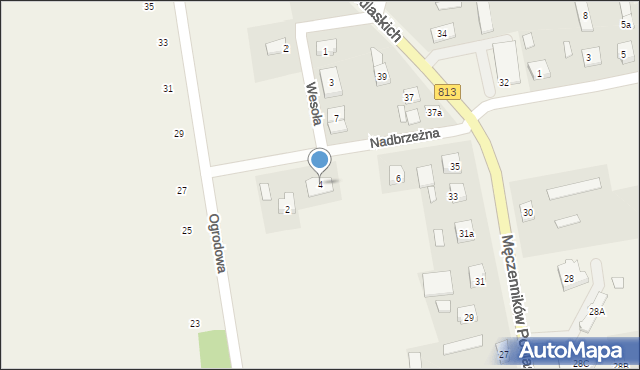 Drelów, Nadbrzeżna, 4, mapa Drelów