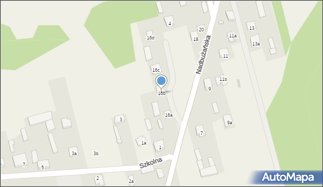 Dręszew, Nadbużańska, 16b, mapa Dręszew