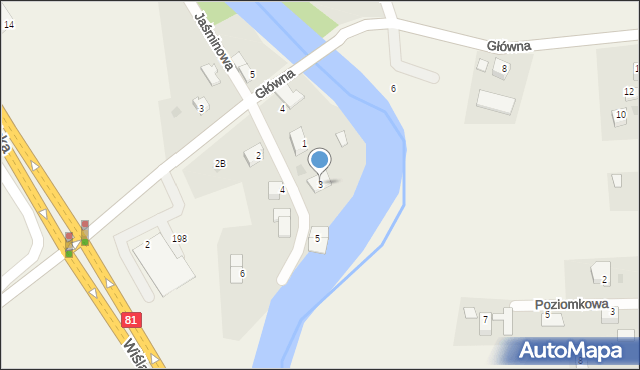 Drogomyśl, Nad Brzegiem, 3, mapa Drogomyśl