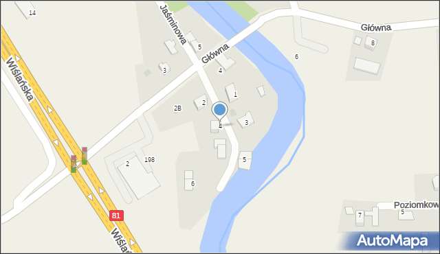 Drogomyśl, Nad Brzegiem, 4, mapa Drogomyśl