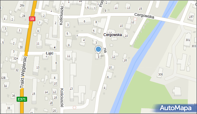 Dukla, Nadbrzeżna, 1, mapa Dukla