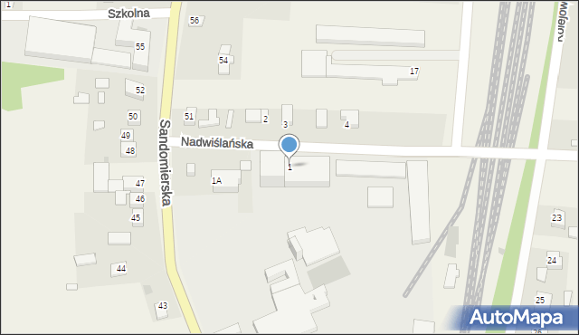 Dwikozy, Nadwiślańska, 1, mapa Dwikozy