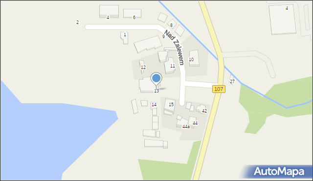 Dziwnówek, Nad Zalewem, 13, mapa Dziwnówek