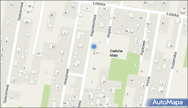 Gałków Mały, Napoleońska, 5, mapa Gałków Mały