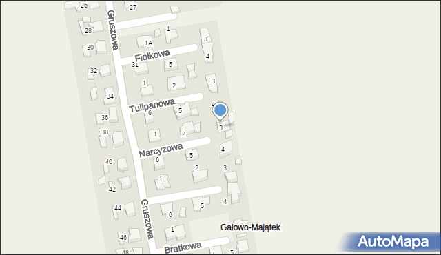 Gałowo, Narcyzowa, 3, mapa Gałowo