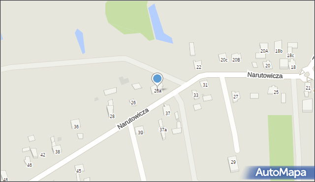 Garwolin, Narutowicza Gabriela, 26a, mapa Garwolin