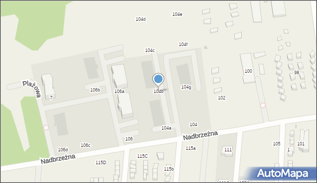 Gąski, Nadbrzeżna, 104b, mapa Gąski